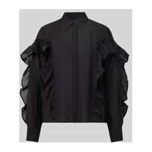 Blouse met volants en overhemdkraag, model 'MOLLY'