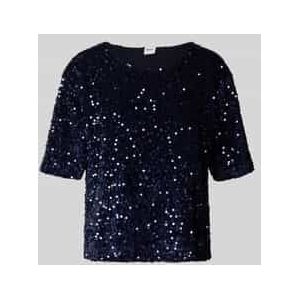Brax - Cara - T-shirt - Korte Mouwen - All-over Pailletten