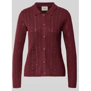 Regular fit gebreid jack met wol, model 'ELAINE'