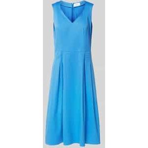 Vera Mont - A-lijn Jurk - Blauw - Korte Mouwen - V-hals