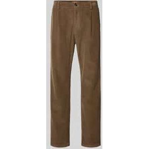 Straight fit corduroy broek met bandplooien, model 'Mitte'