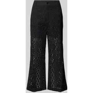 Wide leg broek met broderie anglaise