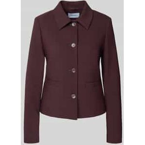 Slim fit blazer met platte kraag en paspelzakken