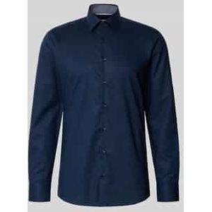 Eterna - Overhemd - Navy - Slim fit - NON IRON (strijkvrij) - Lange Mouwen