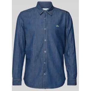 LACOSTE - Hemd - Blauw - Katoen - Lange Mouwen - Recht Model