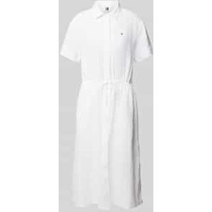 Overhemdjurk van linnen met labelstitching