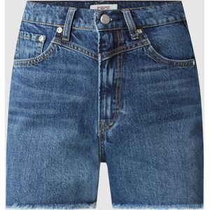 Korte high waist jeans met gerafelde zoom