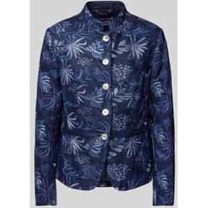 Linnen blazer met opstaande kraag