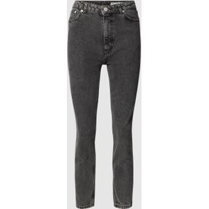 Jeans met labelpatch in skinny mom fit