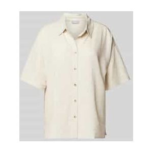 Overhemdblouse van een mix van viscose en linnen, model 'JUNA'