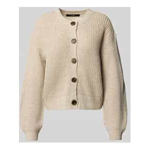 Relaxed fit gebreid jack met enkele knoopsluiting, model 'LEA'