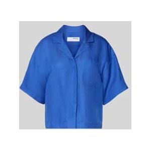 Boxy fit overhemdblouse van een mix van lyocell en linnen, model 'LYRA'