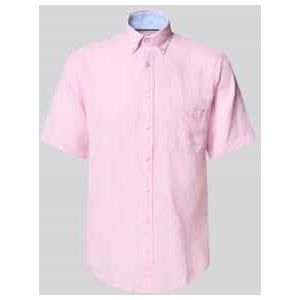 Regular fit vrijetijdsoverhemd van een mix van linnen en katoen