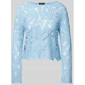 Gebreide pullover met ajourborduursel