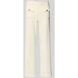 Flared stoffen broek in verkorte pasvorm