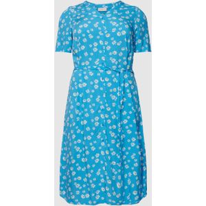 PLUS SIZE blousejurk van viscose met bloemenmotief