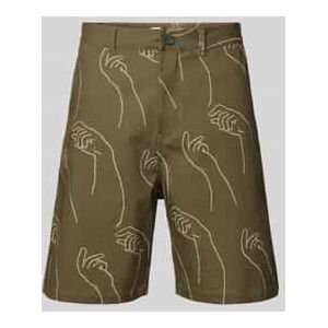 Korte regular fit broek met steekzakken, model 'fallon'