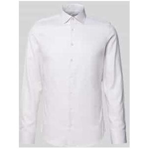 Slim fit zakelijk overhemd van katoen met kentkraag