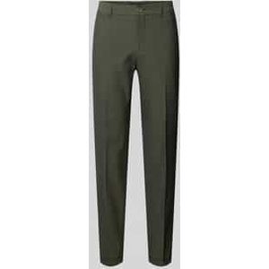 Slim fit stoffen broek met bandplooien, model 'liam'