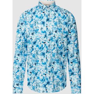 Regular fit zakelijk overhemd met bloemenmotief, model 'Treviso'