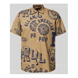 Classic fit vrijetijdsoverhemd met 1/2-mouwen, model 'RUSTIC PLAINWEAVE'