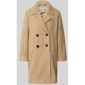 Lange jas met reverskraag en steekzakken