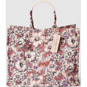 Tote bag met all-over motief, model 'NEVER'