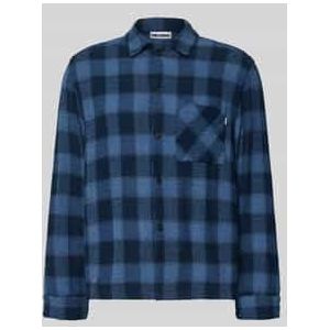 Geruit overhemd in verkort model met borstzak