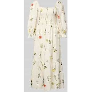 Midi-jurk van viscosemix met linnen, model 'Mi44ss'