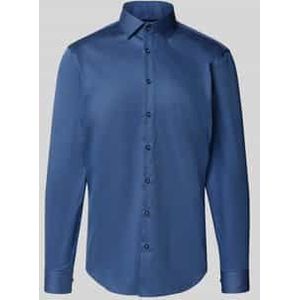 Slim fit zakelijk overhemd met structuurmotief