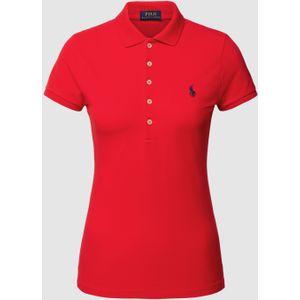 Slim fit poloshirt met logostitching, model 'JULIE'