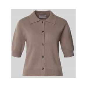 Regular fit T-shirt in gebreide look van kasjmiermix