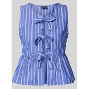 Gina Tricot - Top - Blauw/Wit - Gevoerde Zoom - Mouwloos