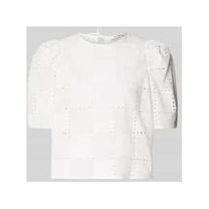 Blouseshirt met broderie anglaise, model 'ELISABETH'