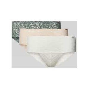 Slip van kant in comfortabel design in een set van 3 stuks, model 'LANA'