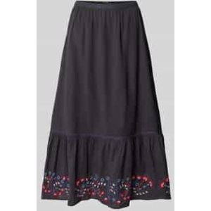 Midirok in A-lijn van een mix van katoen en linnen