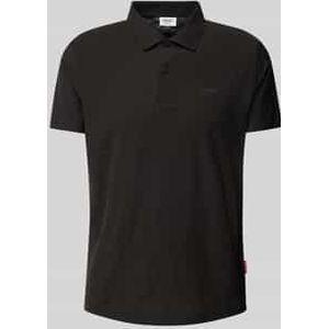 Poloshirt met labelprint, model 'Alonso'