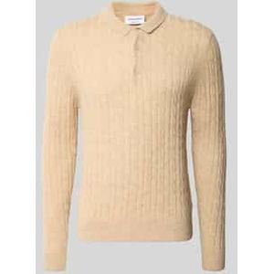 Gebreide pullover van linnenmix met polokraag