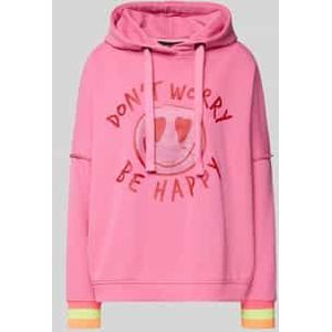 Oversized hoodie met strass-steentjes en motiefprint