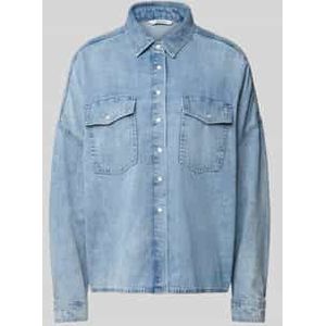 Overhemdblouse met drukknoopsluiting, model 'Ruby'