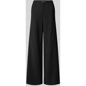 Straight fit stoffen broek van wolmix met stretch en elegante persplooi