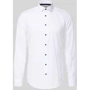 Slim fit zakelijk overhemd met kentkraag