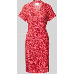 Knielange jurk van viscose met strikceintuur