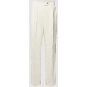 Linnen broek met knoop- en ritssluiting, model 'ELEVATED'