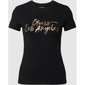 T-shirt met labelprint, model 'GOLD'