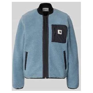 Fleecejack in all-over look met ritssluiting, model 'Janet'