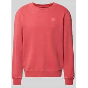 Sweatshirt met labelstitching en ronde hals