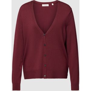 Gebreide cardigan met diepe V-hals.