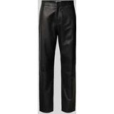 Wide leg broek van echt lamsleer, model 'CHANCE'