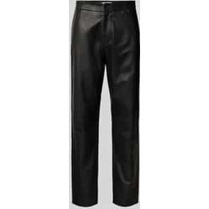 Wide leg broek van echt lamsleer, model 'CHANCE'